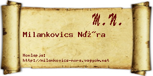 Milankovics Nóra névjegykártya