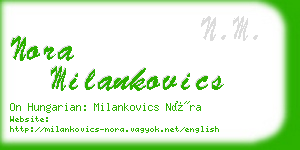 nora milankovics business card